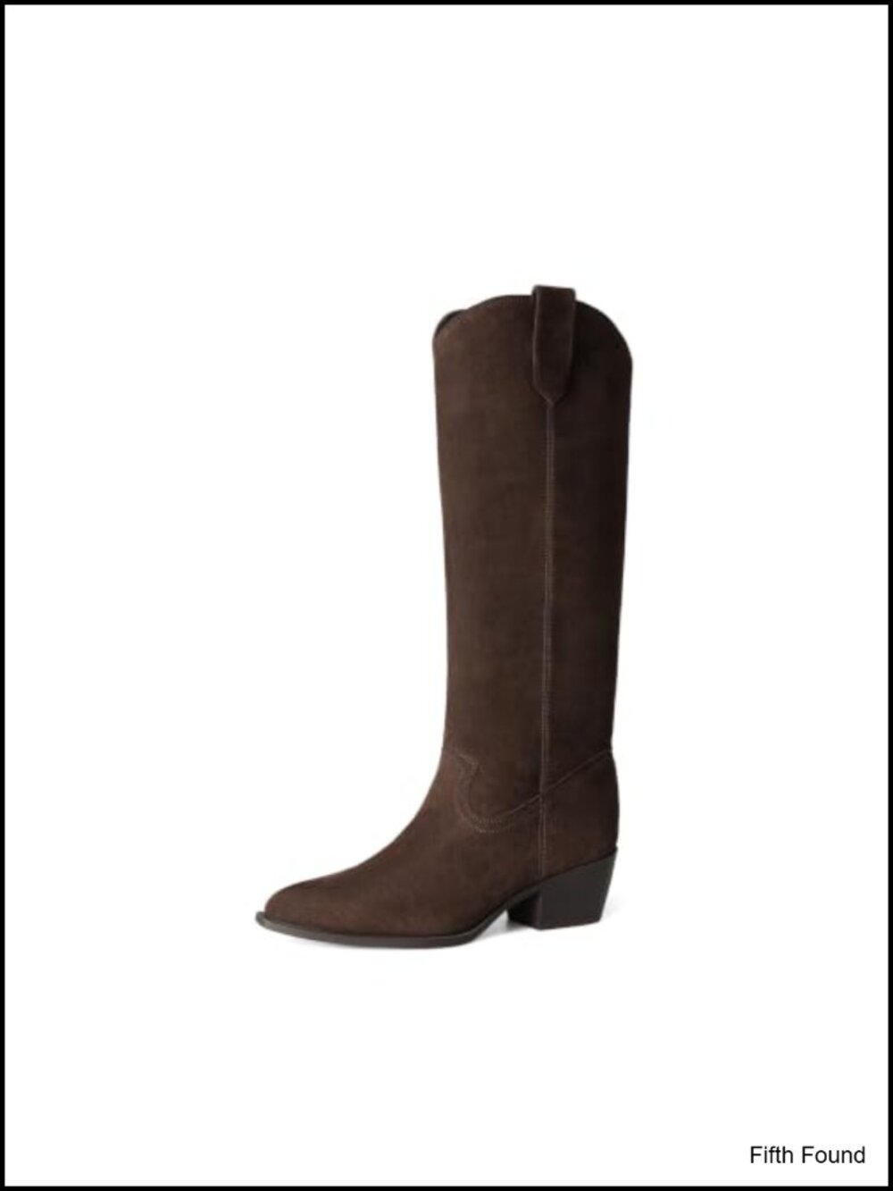 Women's Knee High Suede Western Pull-On Boots 1.97 Inch Heel
